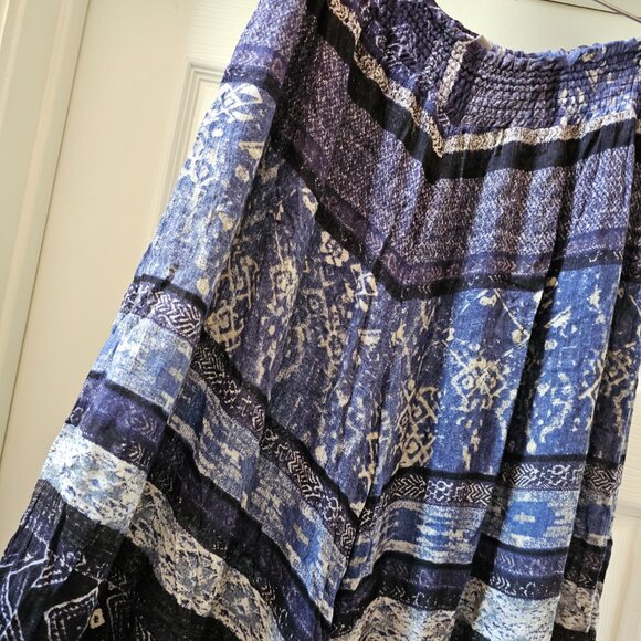 Ecote Womens Wide Leg Lounge Blue Palazzo Boho Flare Pants S Small - Picture 5 of 8